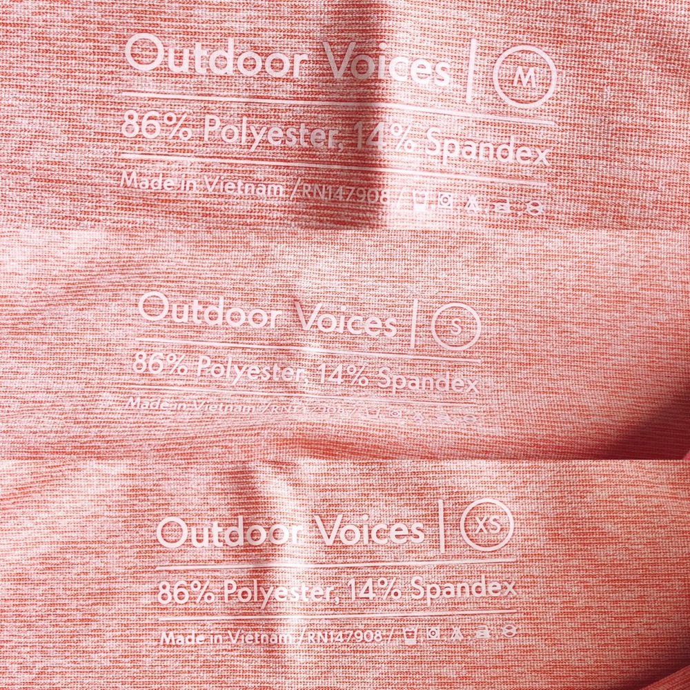 Outdoor Voices 7/8 Spring Pink Tricolor Leggings - Picture 8 of 8